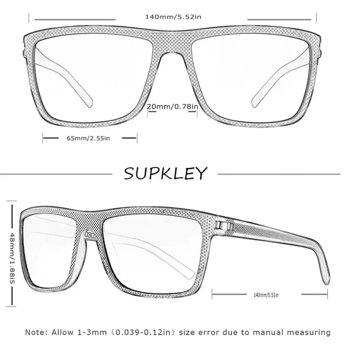 SUPKatteign- Lunettes de soleil polarisées carrées pour hommes et femmes