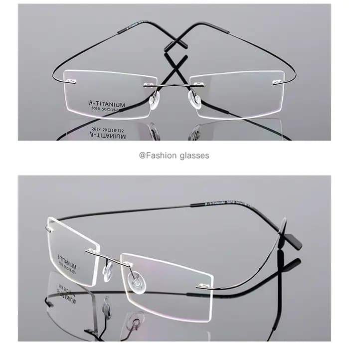 Lunettes légères sans bords en titane à petite monture