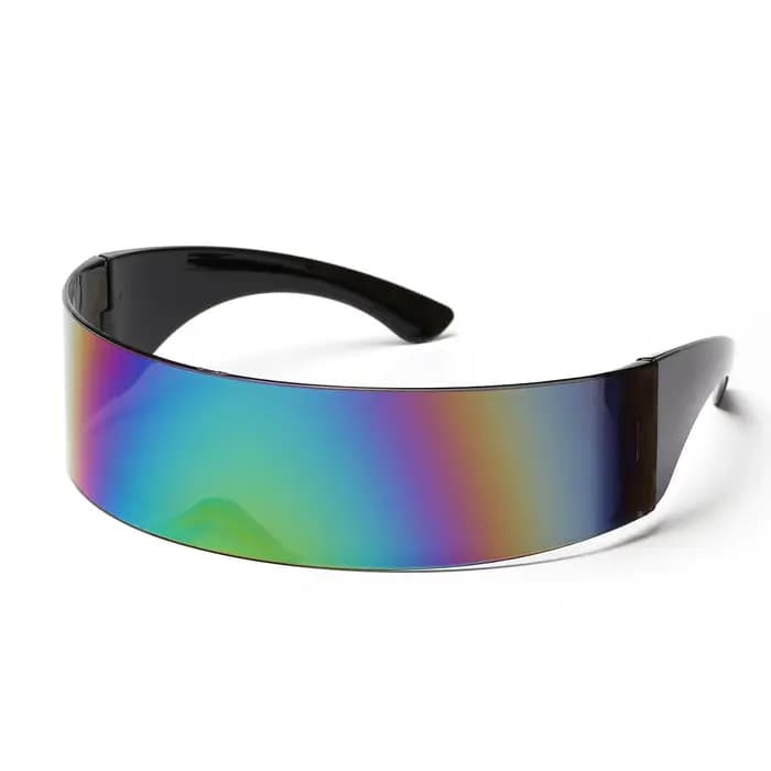 Futuriste étroit cyclope visière lunettes de soleil Laser