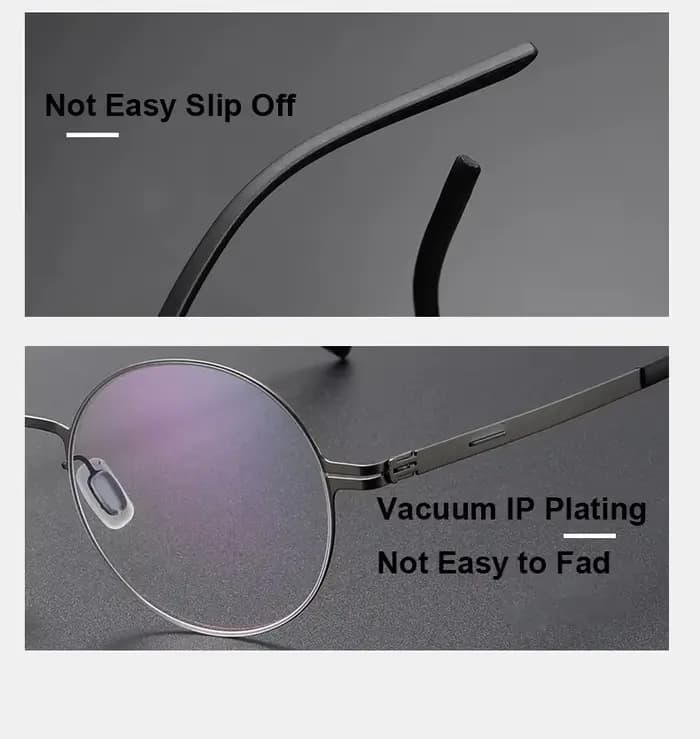 Allemagne marque ronde sans vis lunettes cadre hommes femmes mode ultraléger Simple