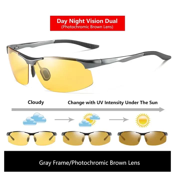 Vsteroids-Lunettes de soleil polarisées sans monture pour hommes, lunettes de jour pour la vision no