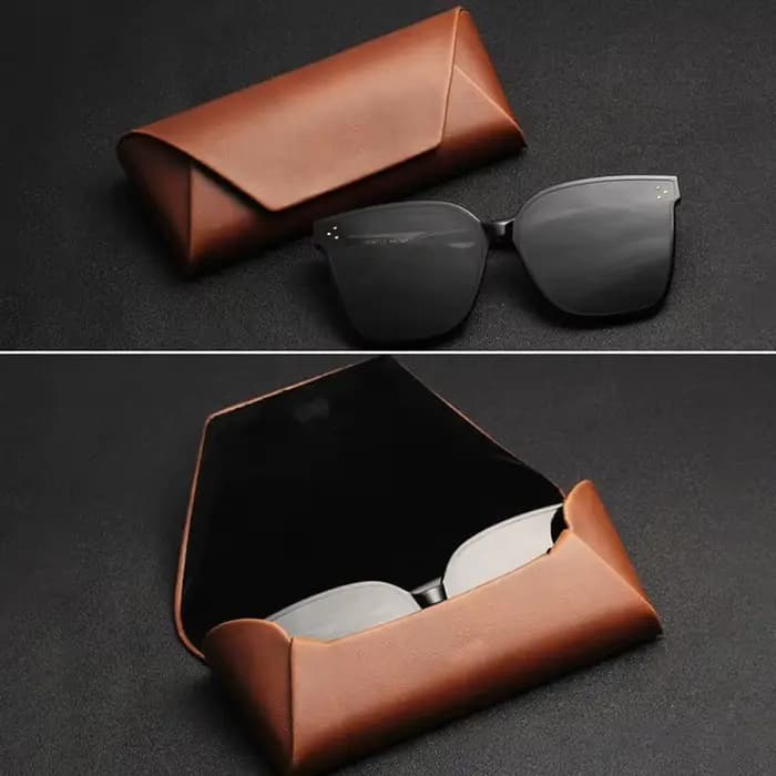 Étui à lunettes en cuir pour myopie de luxe