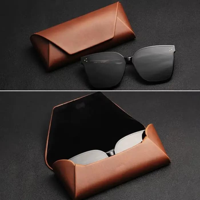Étui à lunettes en cuir pour myopie de luxe
