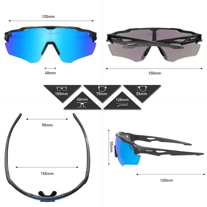 Polarisé hommes femmes 2025 cyclisme vélo lunettes pêche Sport nuances lunettes de soleil VTT vtt lunettes Motocross lunettes