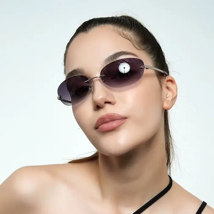 Y2K-Lunettes de soleil sans bords pour femmes et hommes
