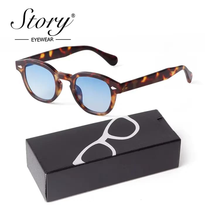 Mode dégradé bleu petites lunettes De soleil rondes pour femmes hommes marque concepteur Vintage tortue carré