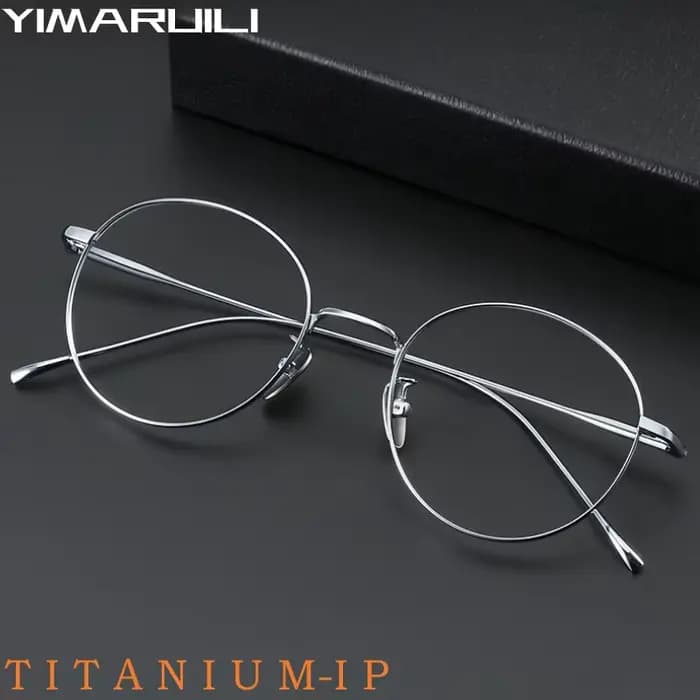 YIMARUILI mode Ultra-léger Flexible titane lunettes rétro rond optique Prescription hommes et femmes