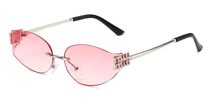 Lunettes de soleil ovales sans monture pour femmes