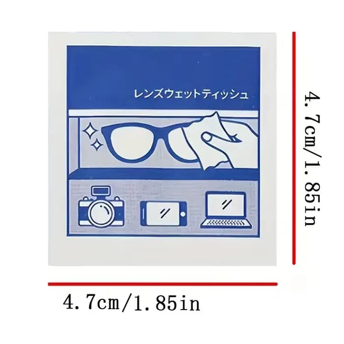 100 lingettes nettoyantes jetables pour lunettes - emballées individuellement