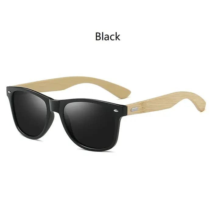 Lunettes de soleil carrées Vintage en bois de bambou pour hommes et femmes