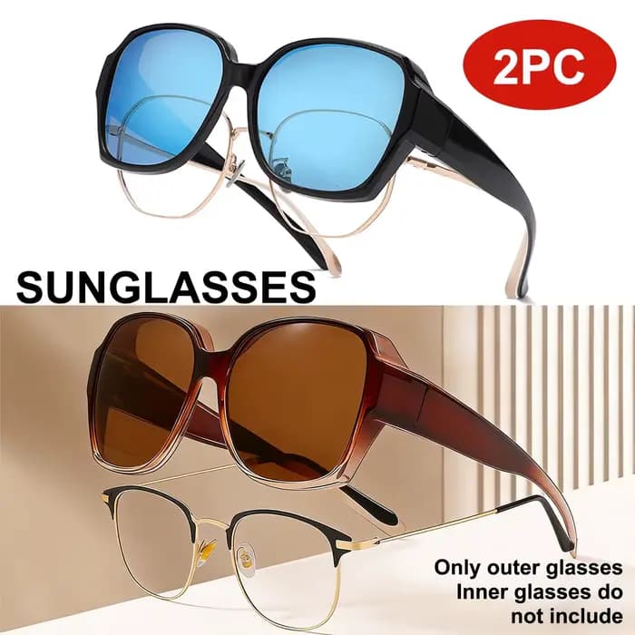 Lunettes de soleil surdimensionnées pour femmes et hommes, forme carrée, polarisées, UV400 T01