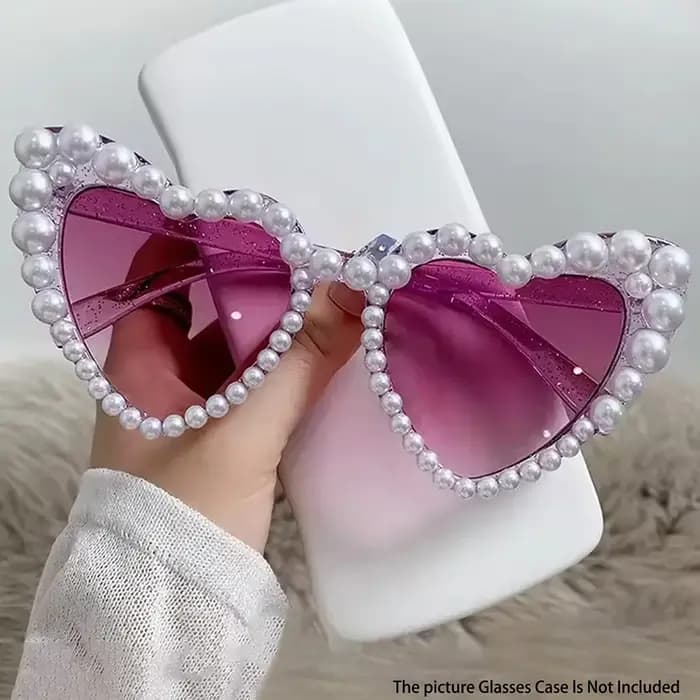 Lunettes de soleil à grande monture en forme de cœur pour femmes