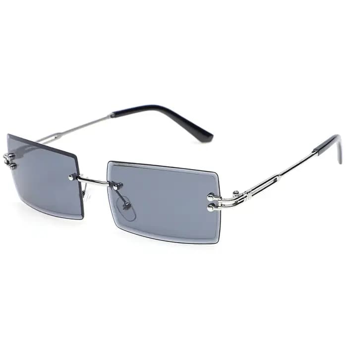 Lunettes de soleil sans monture en métal pour femmes et hommes