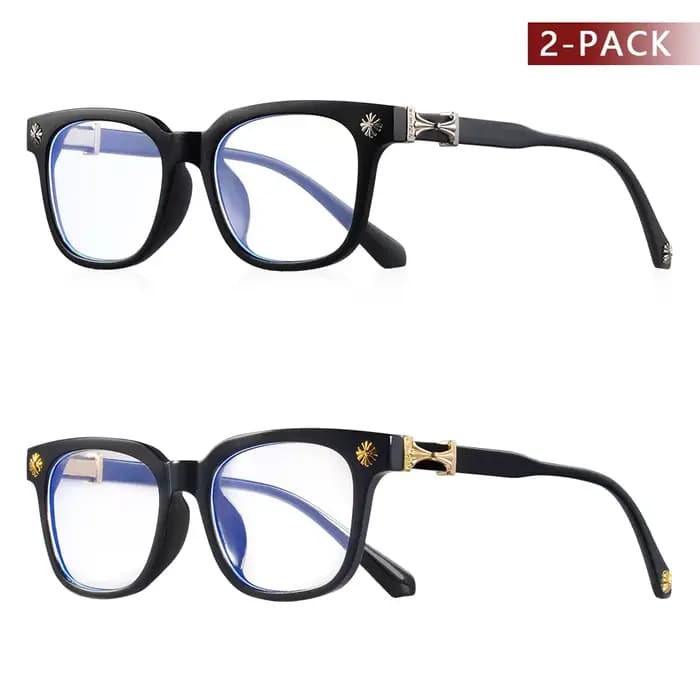 Lunettes carrées classiques anti-lumière bleue, 1 pièce, pour hommes et femmes, monture noire et tra