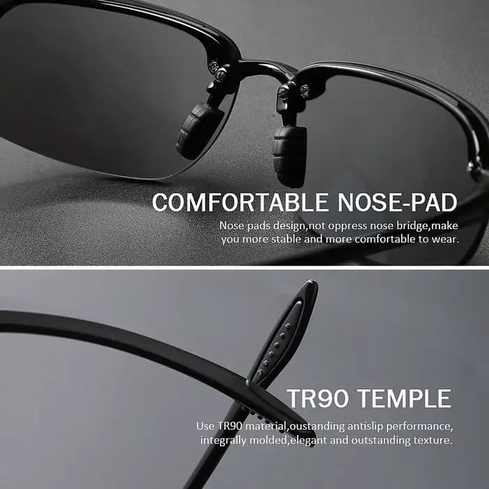 Lunettes de soleil de sport polarisées pour hommes et femmes, TR90, légères, monture sans bords, UV4