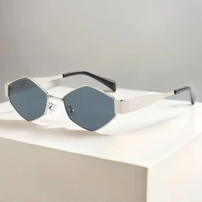 Lunettes de soleil hexagonales pour hommes et femmes