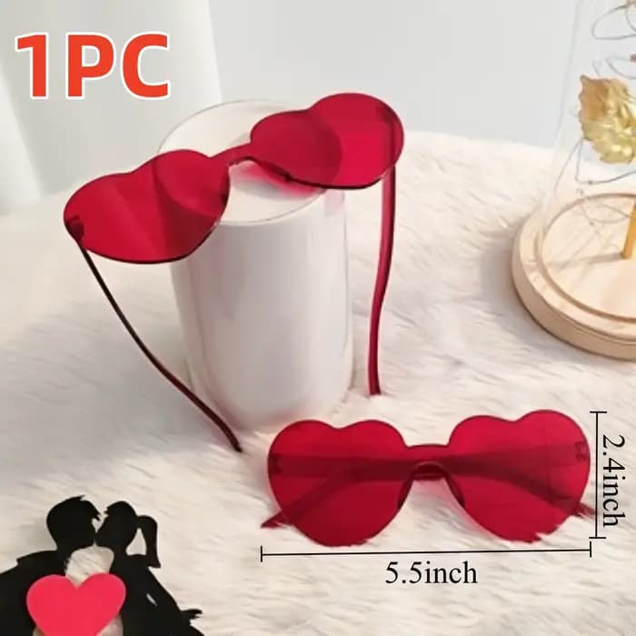 Ensemble de costumes bandeau et lunettes de soleil en forme de cœur pour la saint-valentin, bandeau