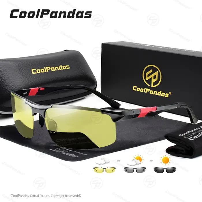 Lunettes de soleil photochromiques en aluminium pour hommes