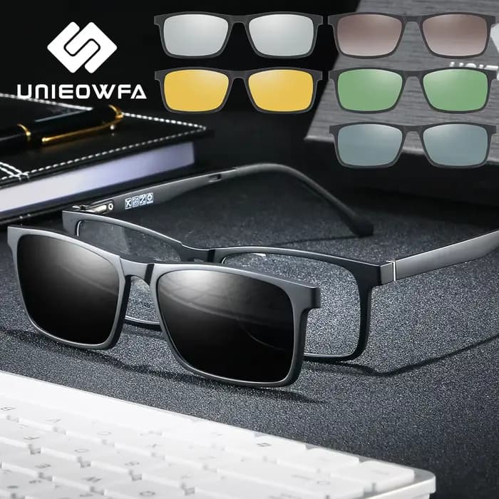 Monture de lunettes à 5 aimants pour hommes et femmes