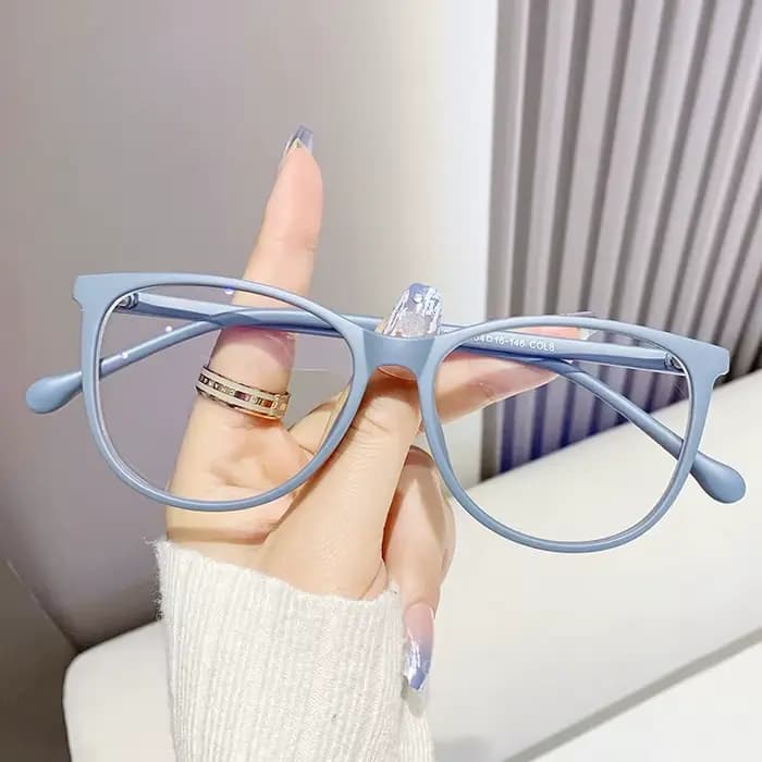 Mode lumière plate miroir femmes lunettes cadre rétro hommes en plastique rond