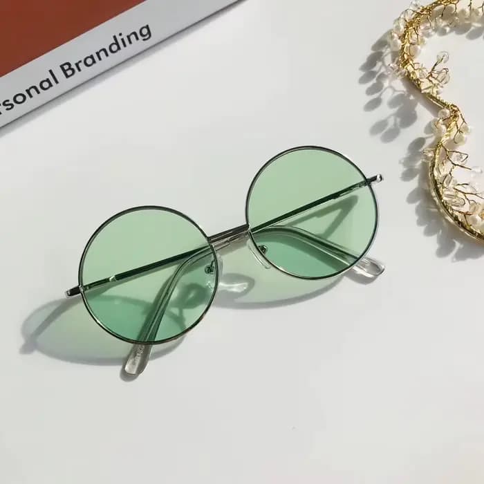 Lunettes de soleil à monture ronde en métal pour enfants de 2 à 8 ans