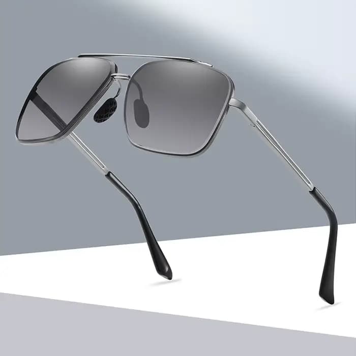Nouvelle mode pilote lunettes de soleil pour hommes Vintage dégradé grand cadre