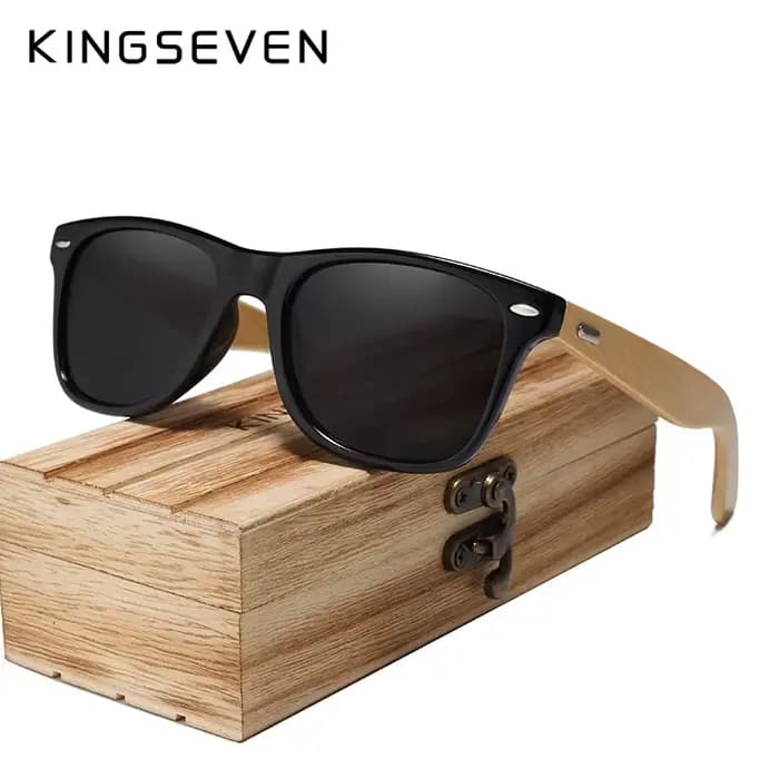 Lunettes de soleil en bambou hommes et femmes tout en KINGSEVEN DESIGN