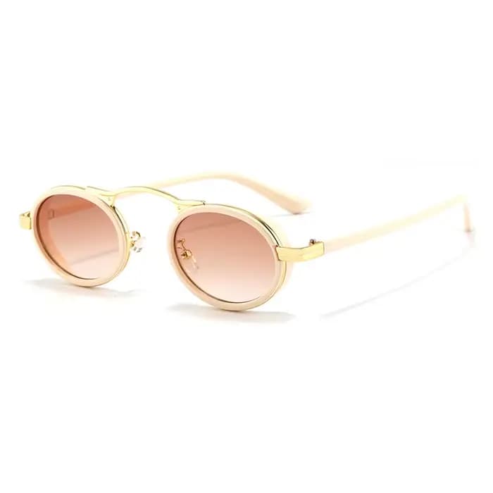 Rétro petit ovale Anti lumière lunettes femmes classique haute qualité nuances mode métal cadre INS
