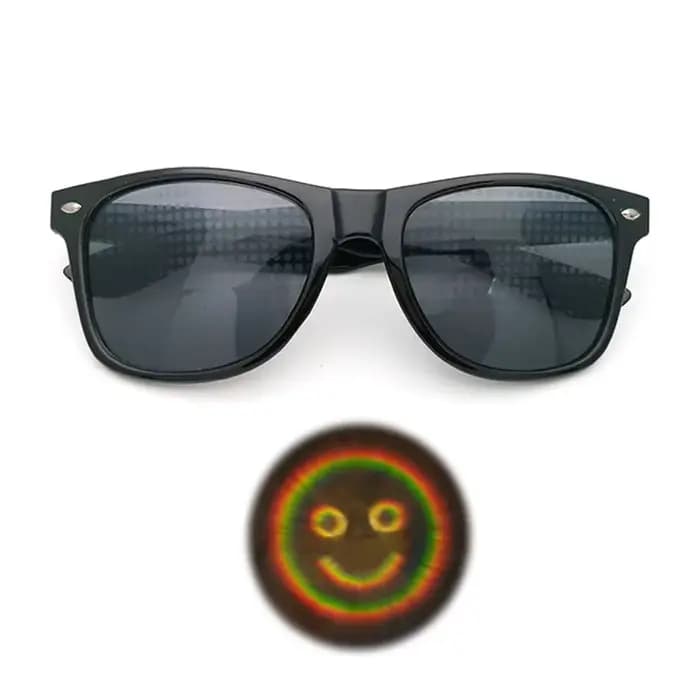 Lunettes de Diffraction effet prisme 3D pour femmes, lunettes de soleil rectangulaires arc-en-ciel,