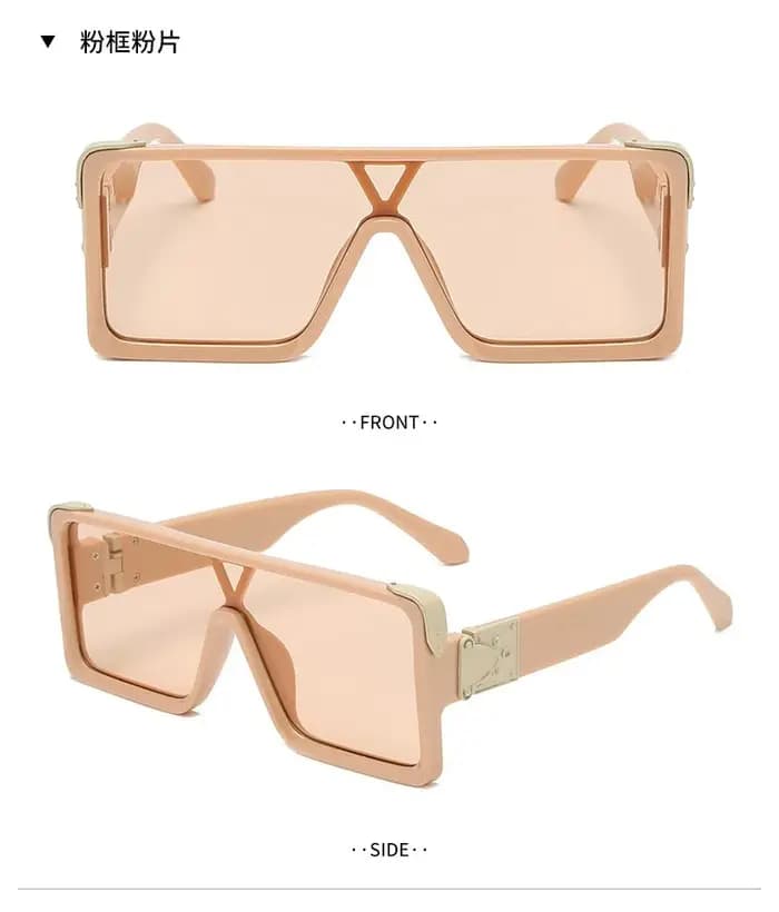 CHHC-Lunettes de soleil de printemps et d'été, grandes lunettes de soleil carrées, lentille une pièce, UV400, les plus récentes, 2022