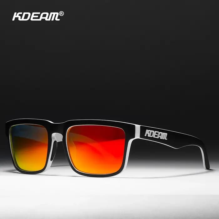 KDEAM-Lunettes de soleil carrées polarisées avec logo 3D, verres à revêtement véritable, pour vacanc