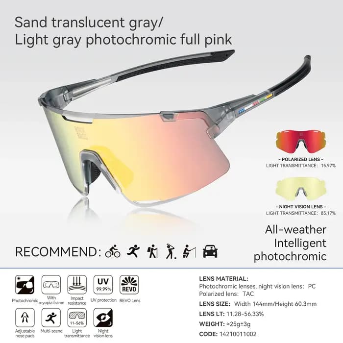ROCKBROS ROAD TO SKY lunettes de vélo 3 lentilles photochromiques +