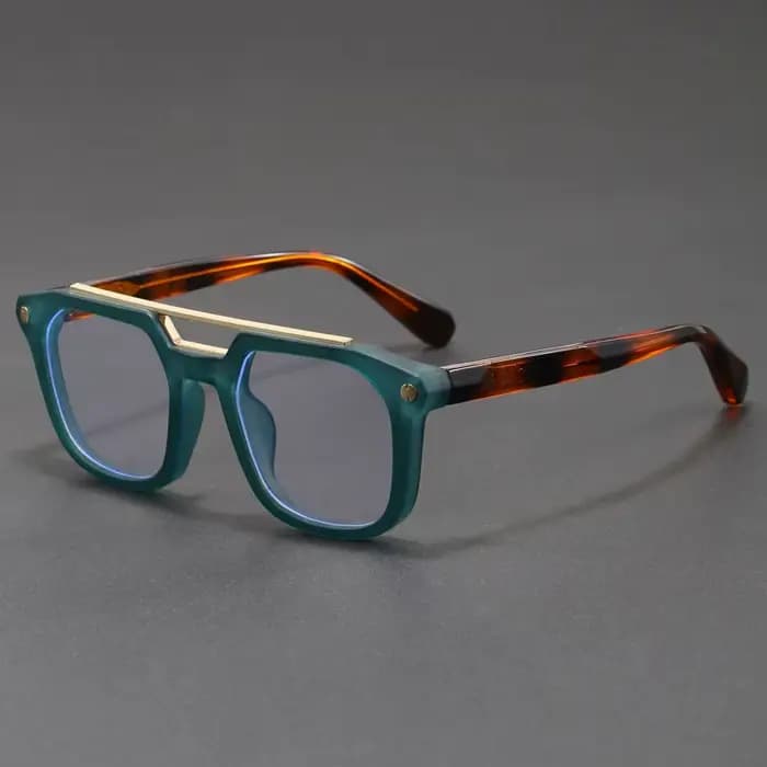 Lunettes de soleil carrées vintage camouflage double pont pour femmes et hommes
