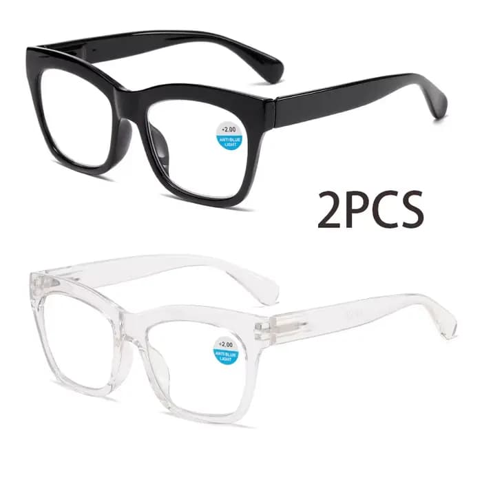 2 pièces deux paires de lunettes de lecture élégantes et confortables, anti-lumière bleue, adaptées