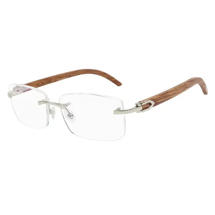 Lunettes optiques en bois et titane pour hommes