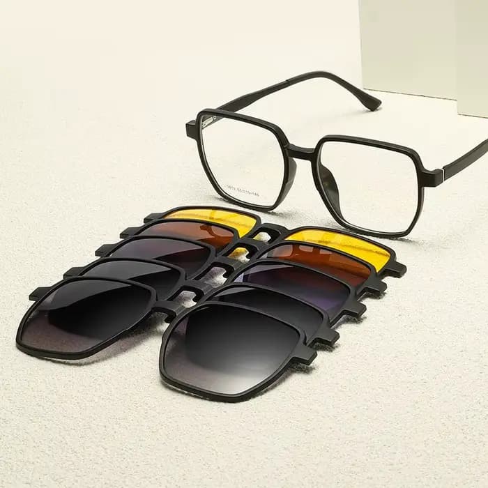 Lunettes de soleil polarisées magnétiques pour la conduite de vision nocturne pour hommes, 5 clips,
