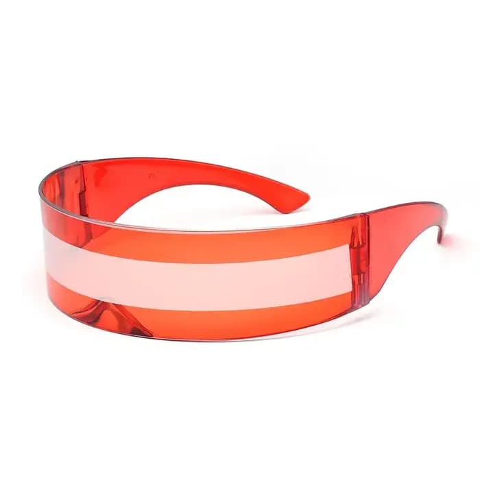 Futuriste étroit Cyclope visière lunettes de soleil Laser lunettes UV400 personnalité miroir lentill