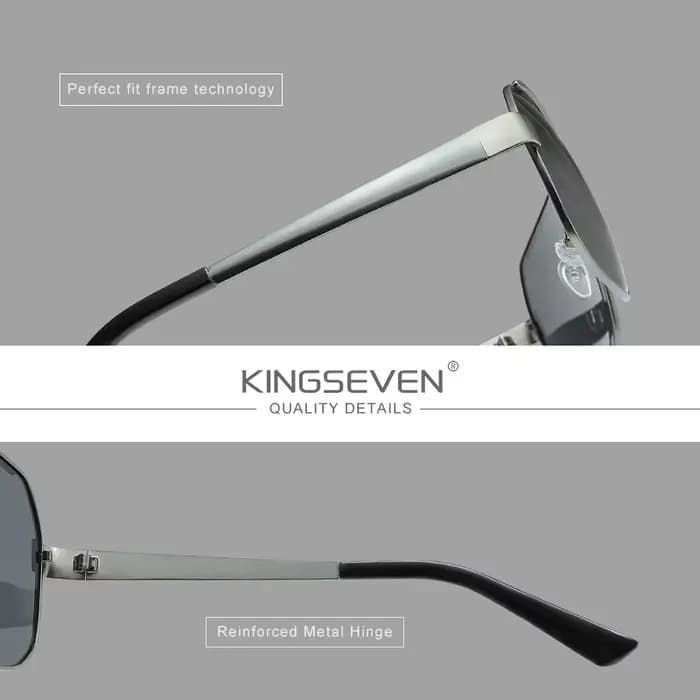 KINGSEVEN Lunettes de soleil de luxe modernes pour hommes et femmes, polarisées UV400, monture large