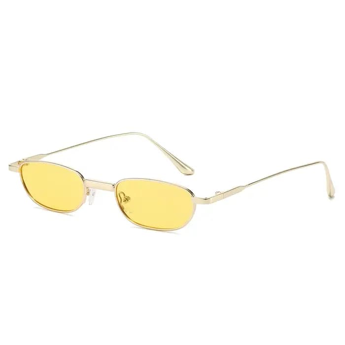 Lunettes de soleil rectangulaires de luxe à petite monture pour femmes et hommes
