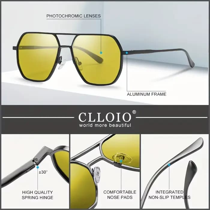 CLLOIO Anti-éblouissement jour nuit Vision lunettes hommes femmes polarisées conduite