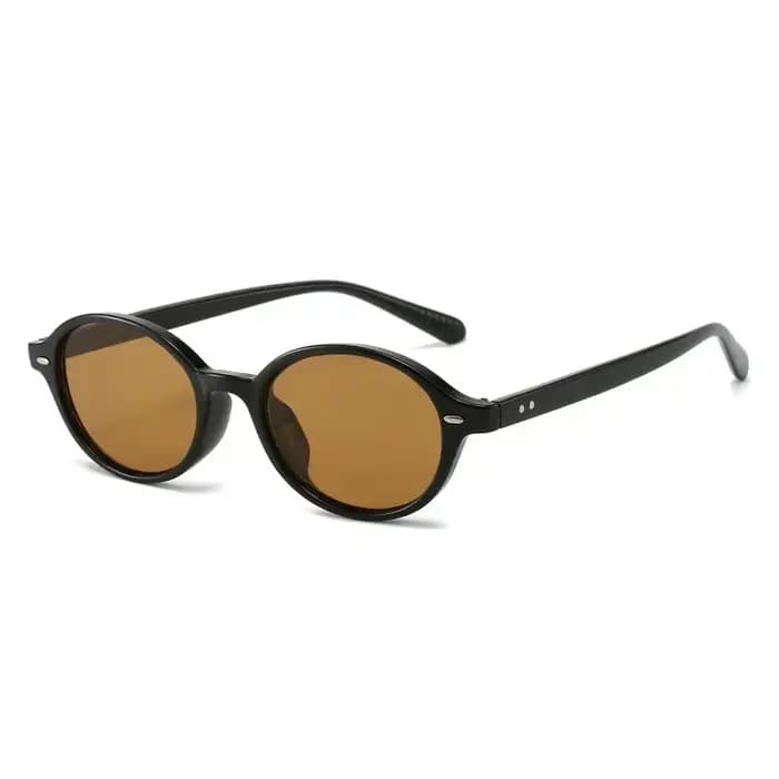 Rétro petites lunettes de soleil ovales femmes hommes Rivets nuances