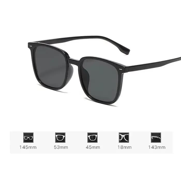 Lunettes de soleil myopie à cadre noir pour hommes