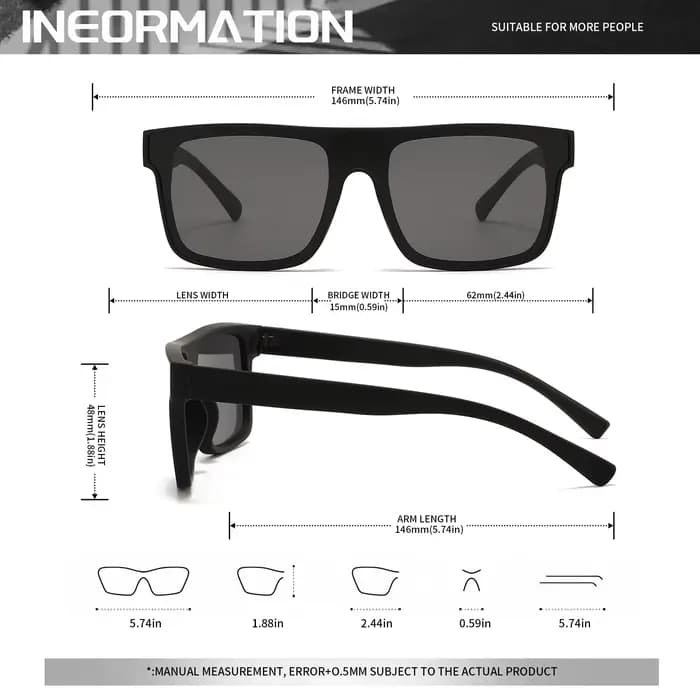 Lunettes de soleil de sport carrées classiques à la mode – Temples à motifs