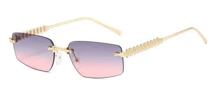 Marque sans monture carré lunettes de soleil femmes 2025 Sexy à la mode