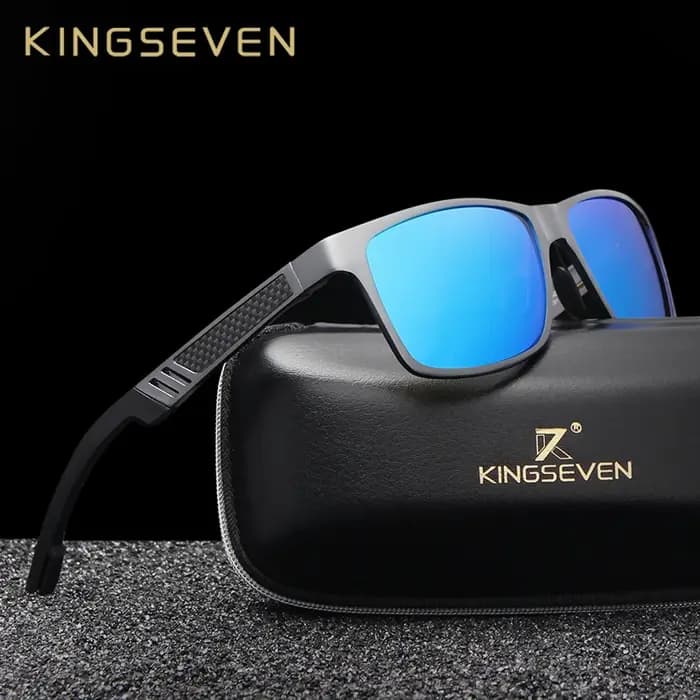 KINGSEVEN-Lunettes de soleil polarisées plein cadre pour hommes, matériau en aluminium, lunettes de