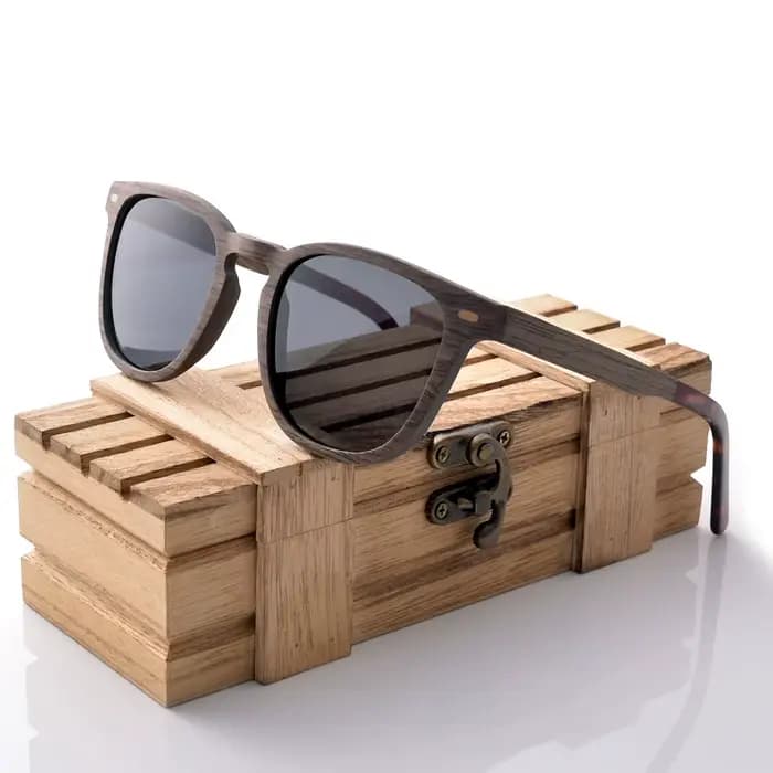 Lunettes de soleil tendance en bois de noyer pour femmes et hommes