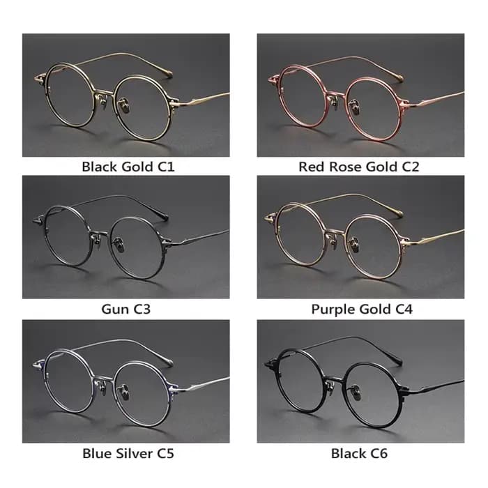 Monture de lunettes rétro en titane pur pour hommes et femmes, Vintage, ronde, Design de marque, mon