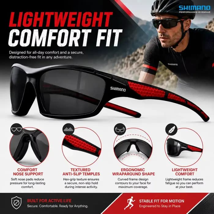 Lunettes de soleil Shimano UV400 pour le cyclisme