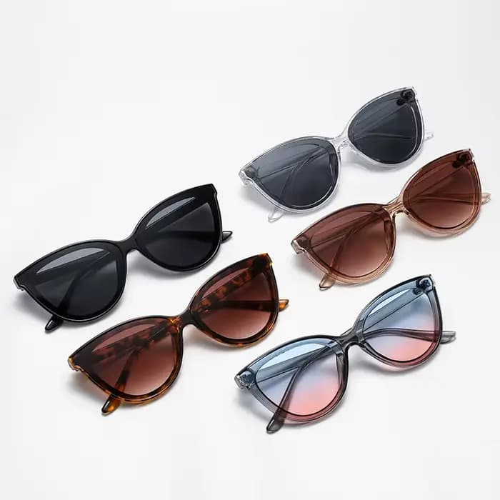 Grand Cadre Cat Eye lunettes de Soleil Femmes Nouveau Rétro Style Minimaliste Gradient