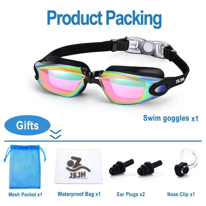 JSJM nouveau professionnel adulte Anti-buée Protection UV lentille hommes femmes lunettes de natation étanche réglable